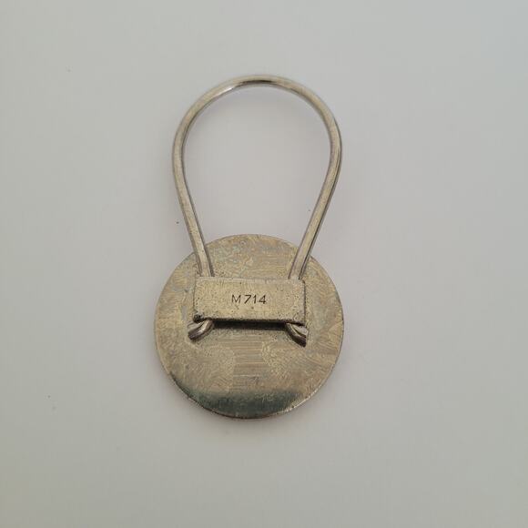 Auth PRADA Silver Black Hardware Bag Charm Key Ring Fob Logo Round - Picture 3 of 7